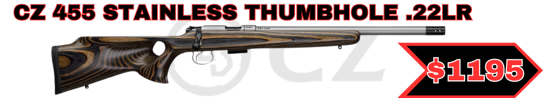 CZ 455 STAINLESS THUMBHOLE .22LR 22